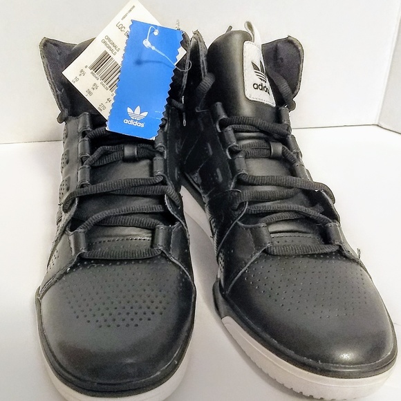 NWT Adidas "ORIGINALS " shoes Basketball athletic RETRO RARE Men 8 black white - Picture 4 of 4